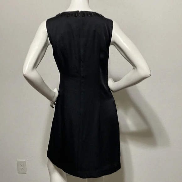 Banana Republic Black Shift Dress Jeweled Neck Sleeveless Size 10 - Picture 3 of 8